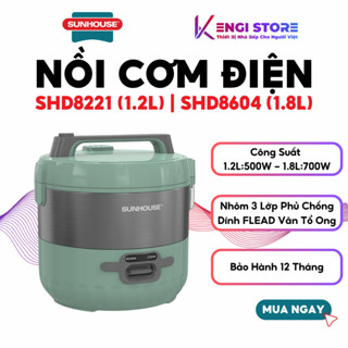 [Hàng Chính Hãng] Nồi Cơm Điện Sunhouse 1.2L 1.8L SHD8221 SHD8604 - Bảo Hành Toàn Quốc 12 Tháng