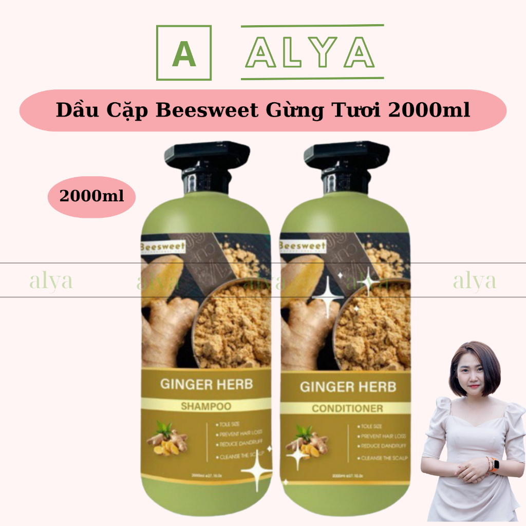 Cặp Dầu Gội Xả Beesweet Gừng Tươi 4000ML. Dưỡng Sinh, phục hồi hư tổn, nhanh mọc tóc