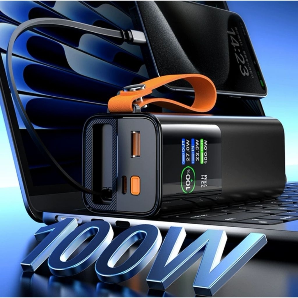 (Không Có Pin)Vỏ Box sạc dự phòng 4 cell 21700 màn hình TFT sạc nhanh 100w vỏ nhôm có đèn led siêu s