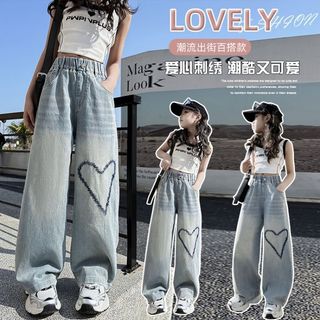 [Sale Mã Mới] Quần Jean Ống Rộng, Quần Bò Ống Suông Phong Cách Thời Trang Cho Các Bé Gái J116