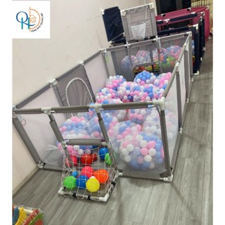 (Kèm 10 bóng)Tổng hợp 2 mẫu lớn quây chữ nhật và quây vuông khung inox dành cho bé chơi tại nhà - hàng cao cấp.