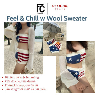Áo len quây ngực đi biển, cờ mỹ hot trend hè 2025. Giá rẻ vô địch từ nhà sản xuất