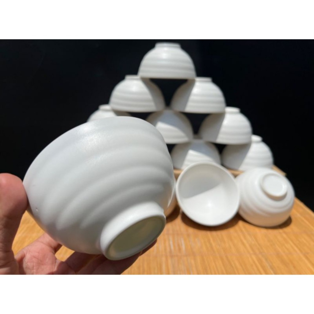 Bộ Chén sứ trắng Donghwa có logo Vinamilk - Quà tặng từ Vinamilk