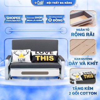  Giường sofa đa năng Colif Smart M2 Cao Cấp -  Tặng kèm 2 gối ngủ bông bọc vải cotton 