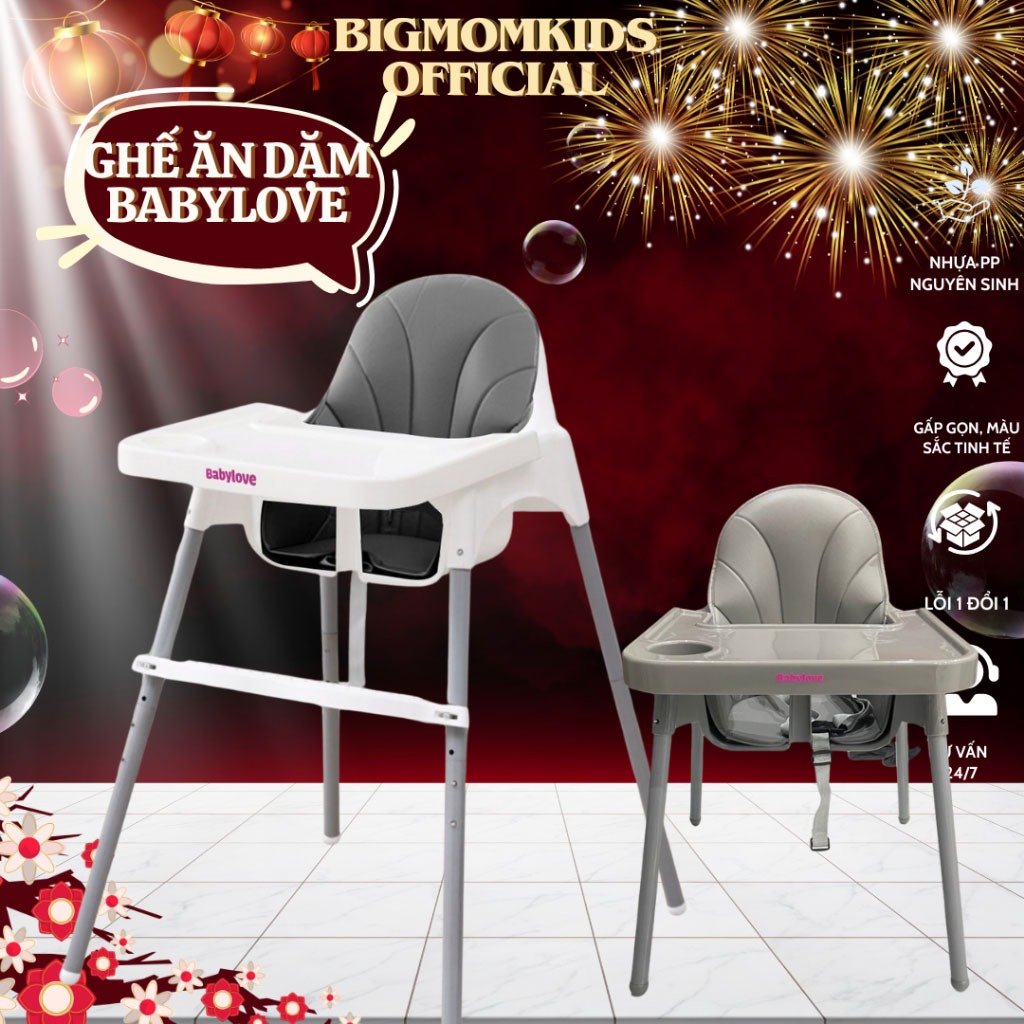 Ghế ăn dặm, bàn ăn cho bé kèm mặt bàn, 3 điểm dây đai an toàn sử dụng cho bé từ 6 tháng đến 3 tuổi