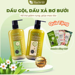 Combo Dầu Gội Xả Hương Bưởi Hachi dành cho tóc gãy rụng 350, 500, 800ml