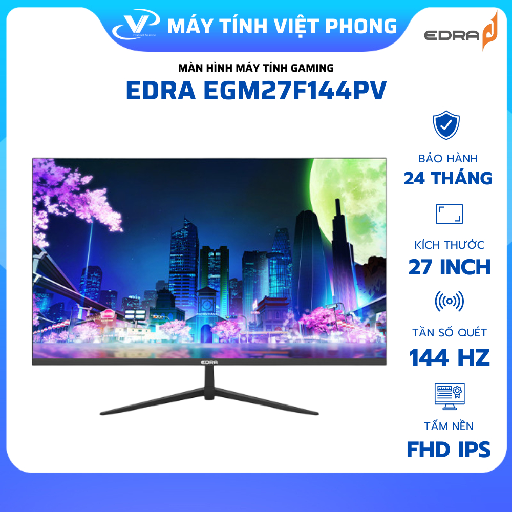 MÀN HÌNH GAMING 144HZ 1Ms EDRA 27' EGM27F144PV CHÍNH HÃNG