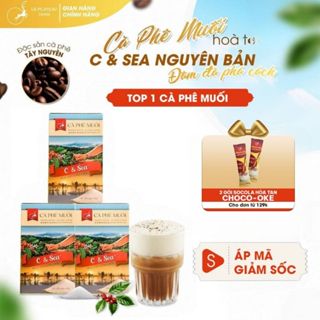 Combo 3 Hộp Cà Phê Muối Chuẩn Vị Huế,Cà Phê Hòa Tan Loại Đặc Biệt Thơm Ngon Tiện Lợi - C& Sea, Le Plateau Coffee