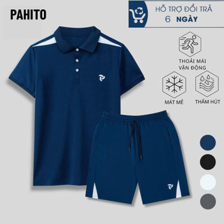  Set đồ nam - bộ đồ nam nữ PAHITO phối vai logo thêu chất liệu poly co dãn đa chiều mát mẻ  trẻ trung MENSWEAR BH23 