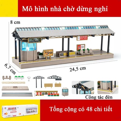 Đồ chơi mô hình trạm dừng xe buýt đường sắt cao tốc KAVY có đèn  gồm 48 chi tiết tự lắp ghép