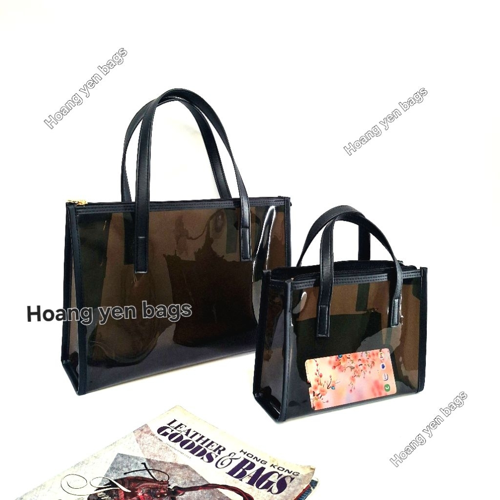 Túi xách nhựa trong suốt nhiều màu đựng được laptop tập A3,A4