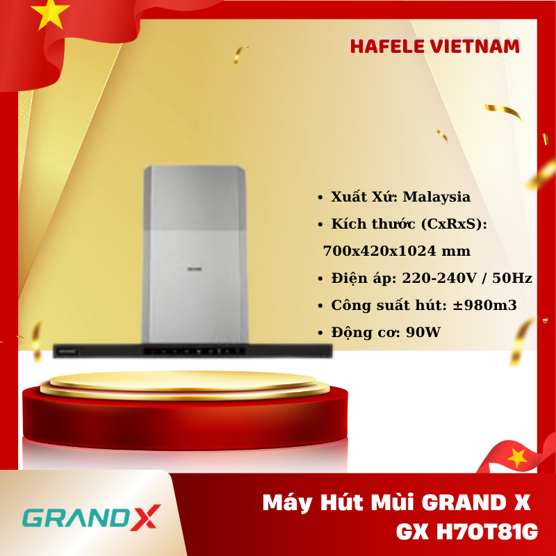 Hút Mùi Áp Tường Chữ T Grand X GX H70T81B – FEM