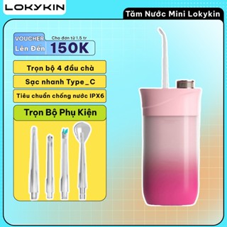 Máy tăm nước cầm tay mini Lokykin vệ sinh răng miệng thiết kế tiện lợi 2023 nhỏ gọn mang đi làm đi du lịch