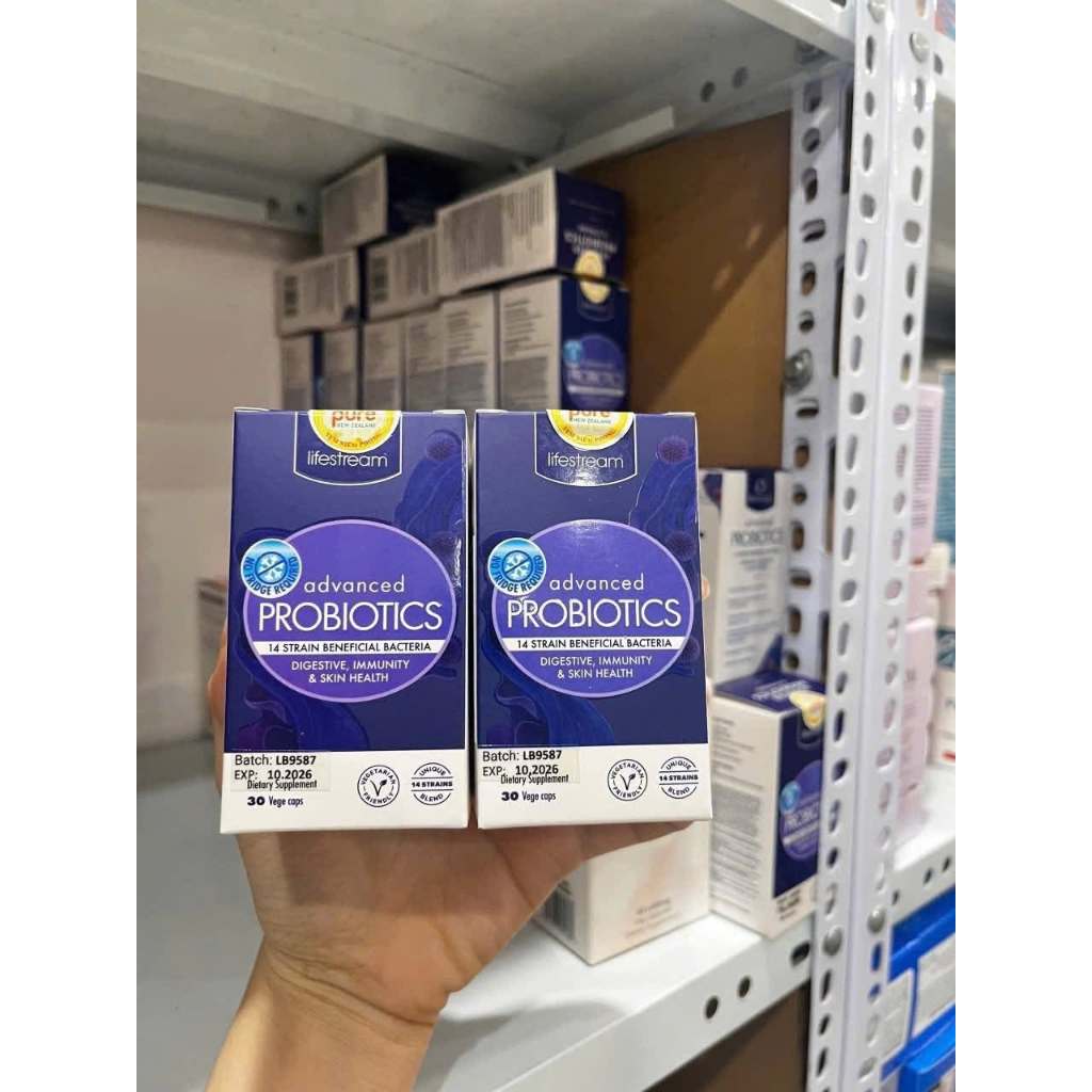 [Tem cty] Viên Uống Probiotic Men Vi Sinh 14 Chủng Lifestream Advanced Probiotics New Zealand 30 viê