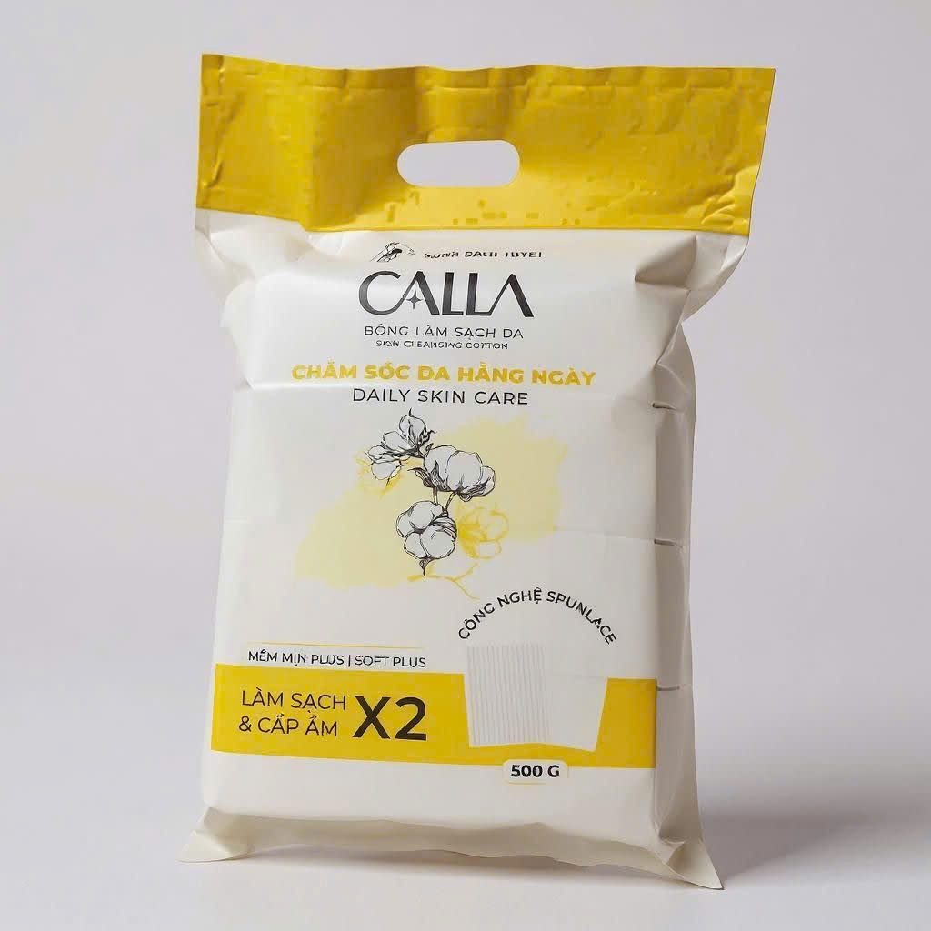 Bông làm sạch da Calla Mềm Mịn 500gr.