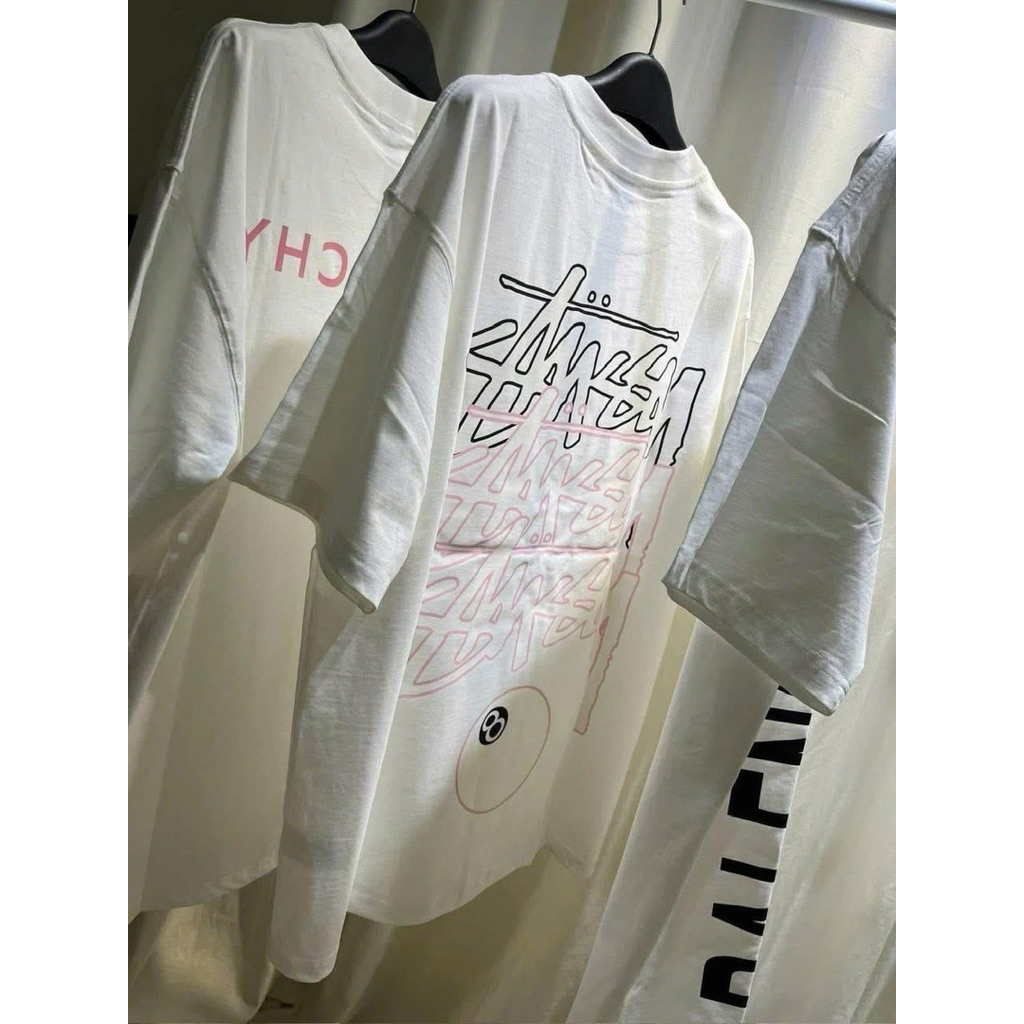 [FREESHIP] Áo Thun StuSsy 3 Dòng Chữ Bi8 Hồng Kèm Túi Zip