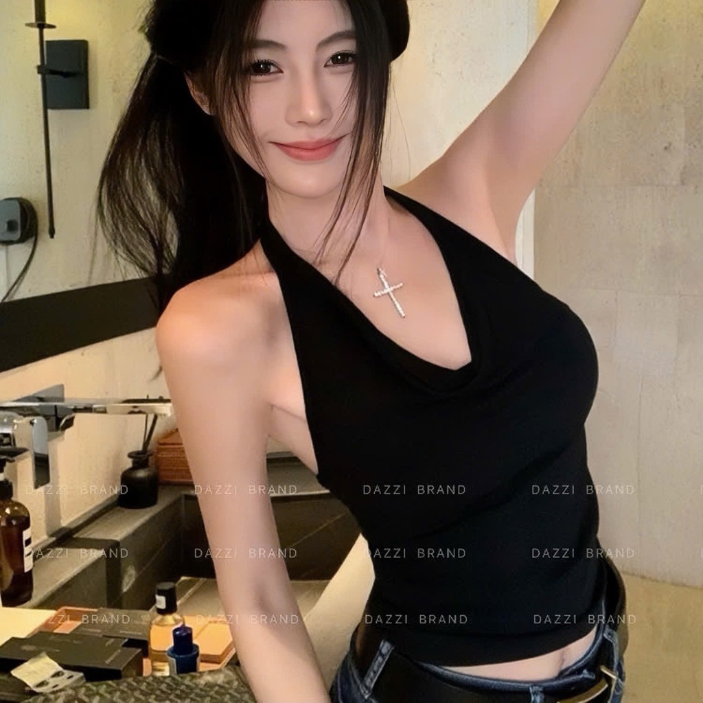 [MẶC 2 KIỂU - DEAL MỞ BÁN] Áo yếm nữ cổ đổ ôm body vải cotton mịn mát DAZZI women A040 | BigBuy360 - bigbuy360.vn