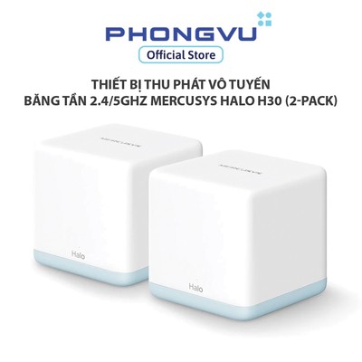 Thiết bị thu phát vô tuyến băng tần 2.4/5GHz, hiệu Mercusys, Halo H30 (2-pack) - Bảo hành 24 tháng