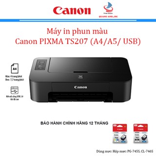  Máy in phun màu Canon PIXMA TS207  In| A4| A5| USB  