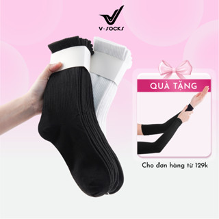 [Combo 10] Tất Vớ Nam Nữ Cổ Cao Trơn VSOCSK Cotton Êm Ái Dày Dặn Thoáng Khí - VSF4001/VSF3001