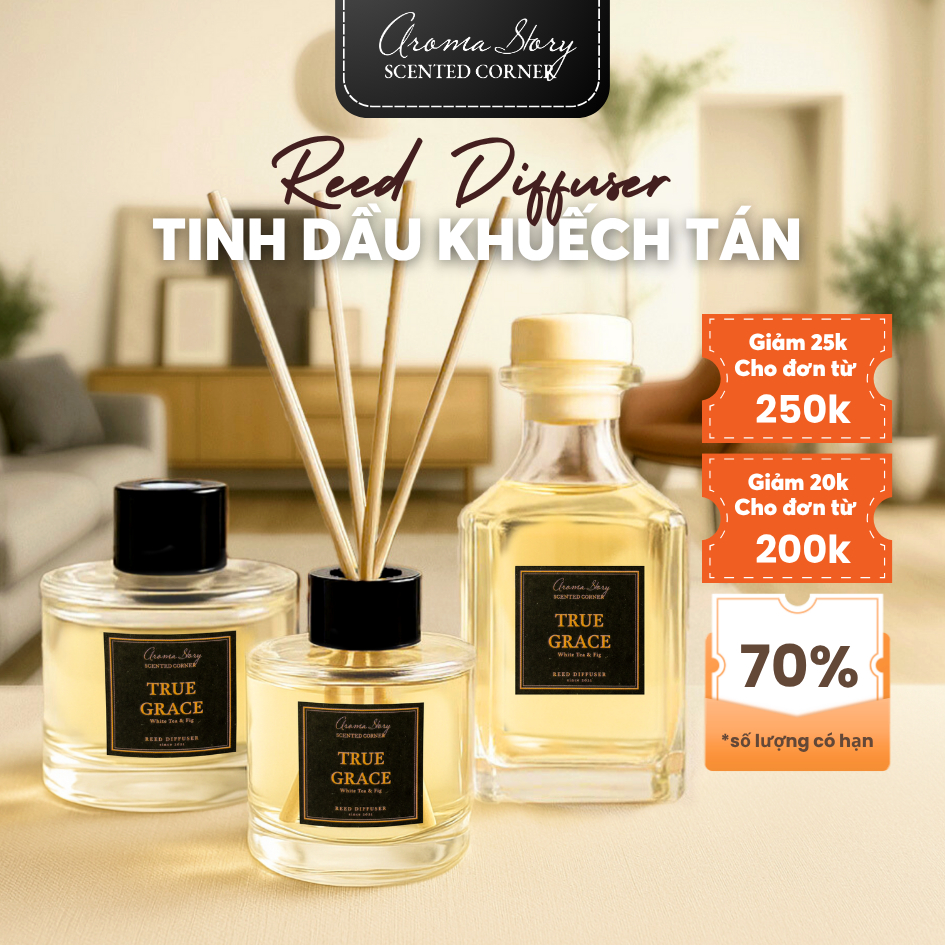 [23 Hương]Tinh Dầu Nước Hoa Thơm Phòng Cắm Que Khuếch Tán Aroma Story Nhiều Hương, Size 50ml/100ml