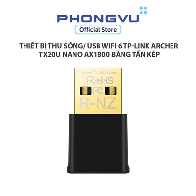 Thiết bị thu sóng/ USB WIFI 6 TP-LINK Archer TX20U Nano AX1800 băng tần kép - Bảo hành 24 tháng