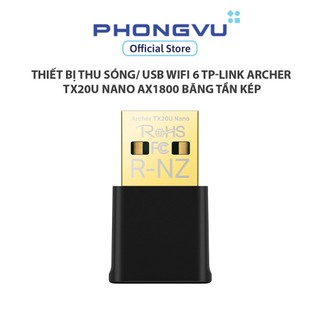 Thiết bị thu sóng/ USB WIFI 6 TP-LINK Archer TX20U Nano AX1800 băng tần kép - Bảo hành 24 tháng