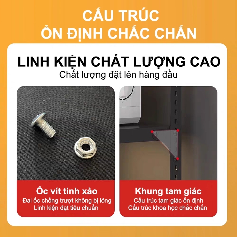 BMZAR Kệ Sắt V Lỗ Tấm Thép Dày Kệ Để Đồ Chịu Tải 50kg/Tầng Kệ Sắt Lắp Ghép Da Năng 3-6 Tầng | BigBuy360 - bigbuy360.vn