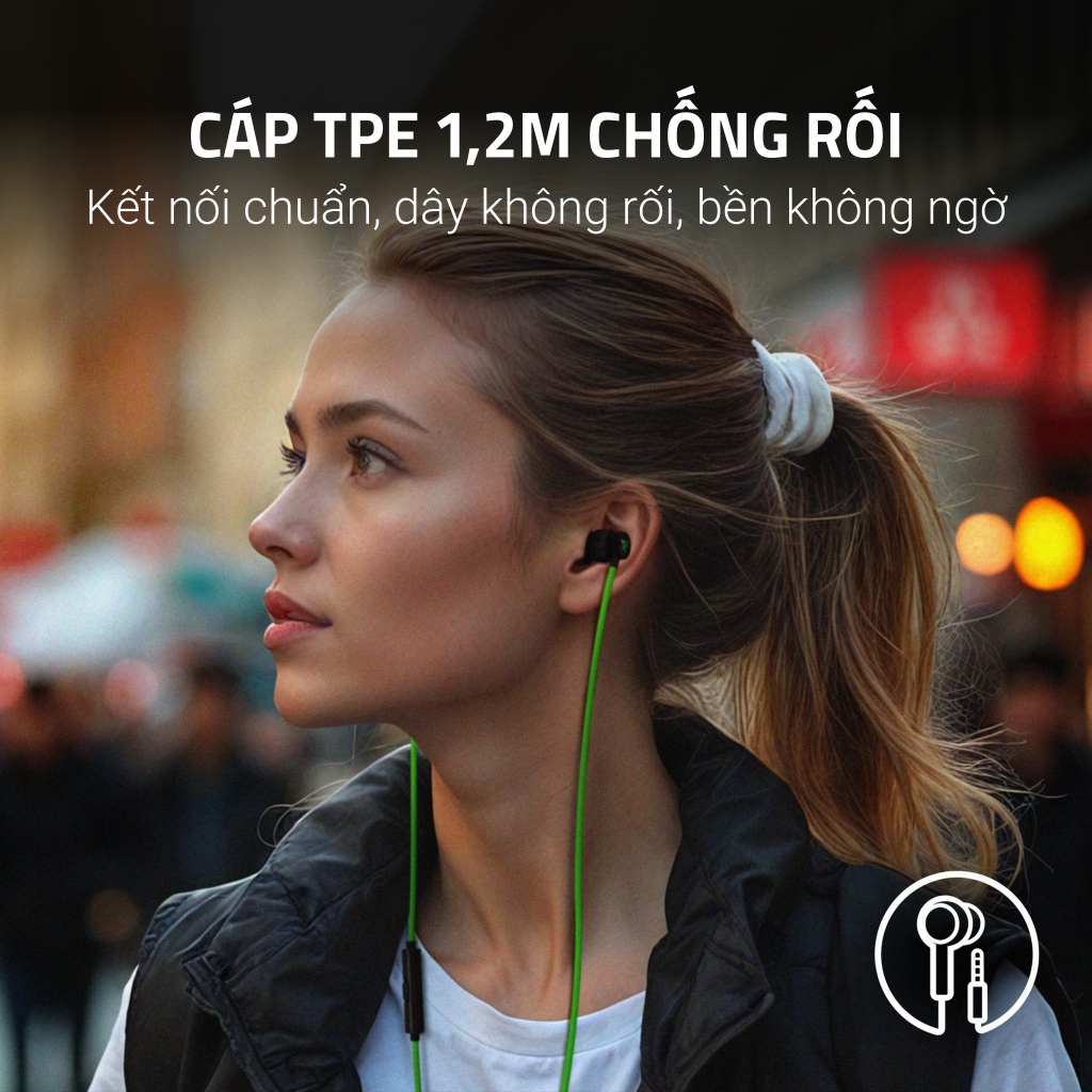 Tai Nghe Nhét Tai Razer Hammerhead V3 | Có Dây | Chống Rối | Driver 11mm | 7.1 THX | 3x Eartip Silicon | BigBuy360 - bigbuy360.vn
