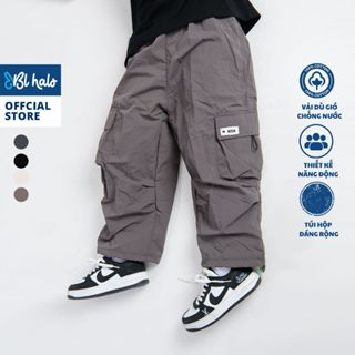  Quần Gió Bé Trai 8-44Kg  80-155cm  Quần Dài Cho Bé Trai 4 Màu Dáng Rộng Quần Túi Hộp Vải Dù Phong Cách Năng Động BL HALO 