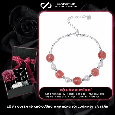 [HCM Hỏa Tốc] Lắc tay bạc nữ KYDOPAL chuỗi đá thạch anh tự nhiên mix trai nước ngọt ống bạc phay sáng - PAL9C3L64