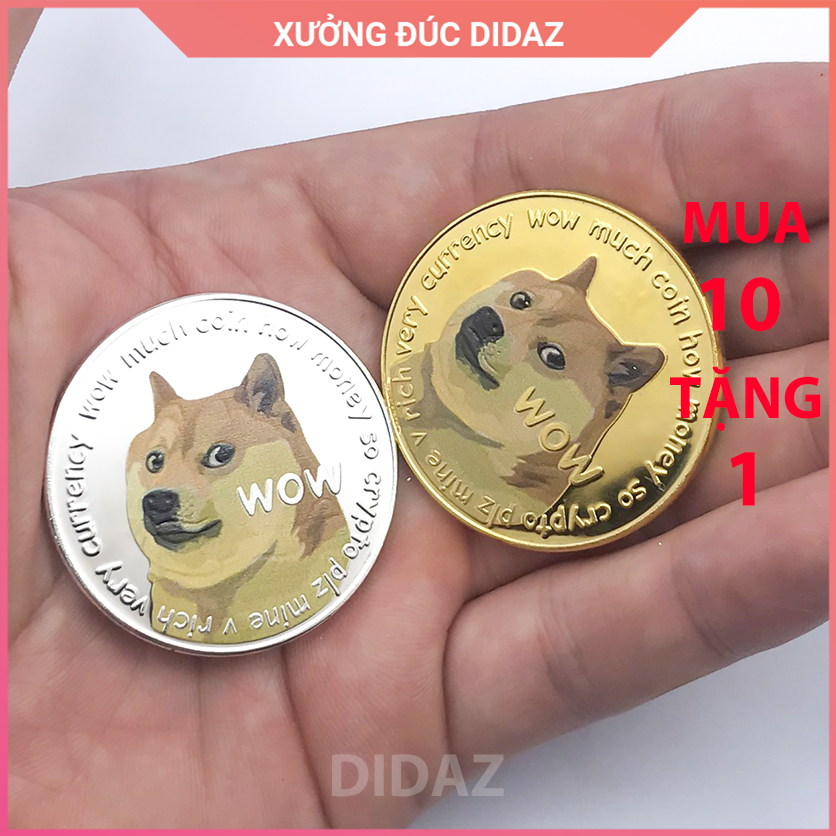 Đồng Xu Dogecoin bản đa sắc đặc biệt sưu tầm, kỷ niệm, phong thuỷ