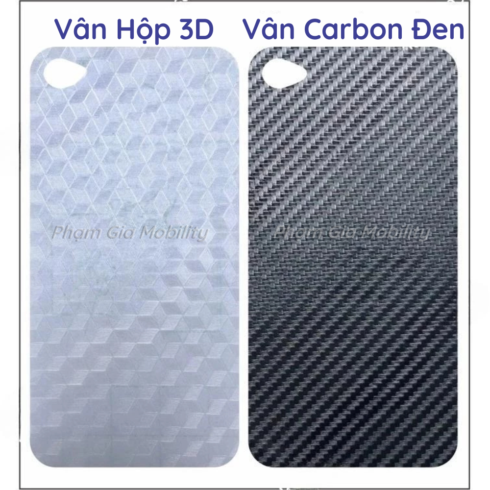 Miếng dán Skin Carbon iPhone 4/ 4s dành cho mặt lưng, cạnh viền cao cấp chống trầy xước