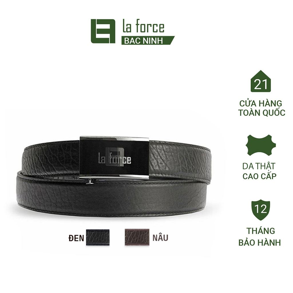 Dây lưng nam LAFORCE D890-08B da bò vân cá sấu mềm mại CHÍNH HÃNG