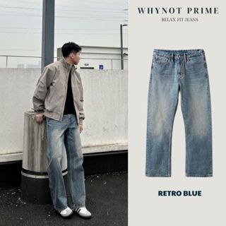 Quần Jean Nam Ống Suông Đứng Retro Blue Wash Vintage WN PRIME, Quần Bò Nam Nữ Suông Rộng Có BigSize