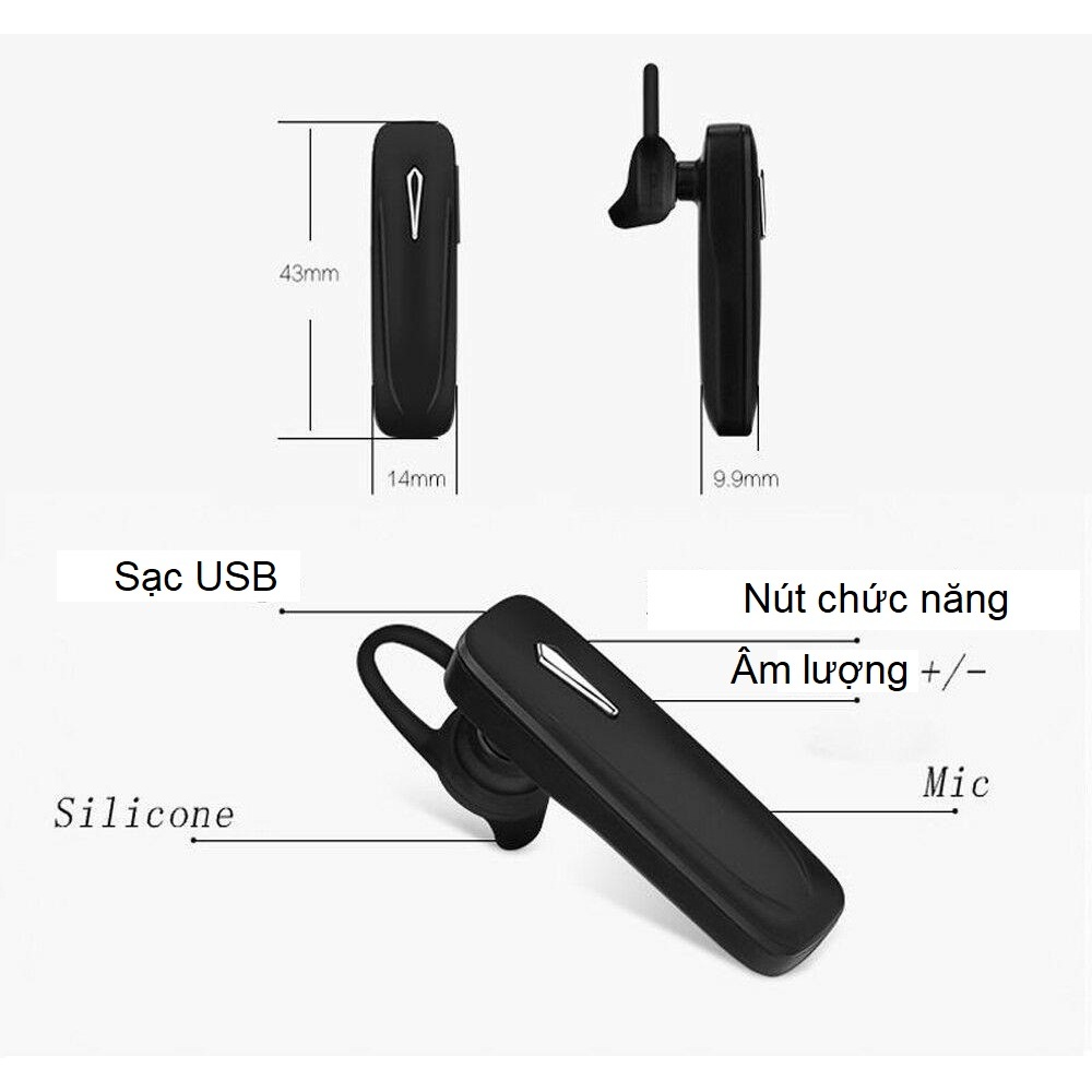 Tai nghe Bluetooth Headset M163 bluetooth V41 1000000383