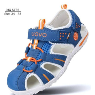 KIDS SHOES Giày Sandal bé trai UOVO sử dụng lót đế định hình bàn chân bẹt Dép Rọ Thể Thao bít mũi 2 đến 12 tuổi ST36