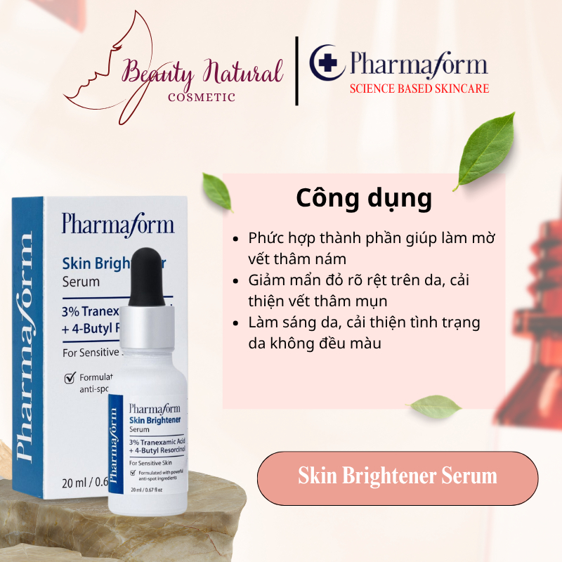 [Pharmaform] Tinh chất Skin Brightener Serum 3% Tranexamic acid + 5% Niacinamide  20ml