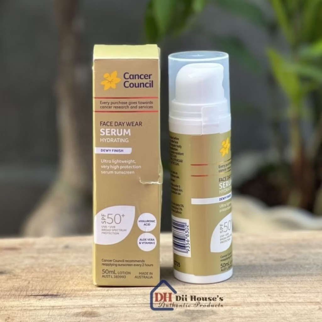 Cancer Council Face Day Wear Serum Hydrating Dewy Finish Serum-Chống Nắng Dưỡng Ẩm.