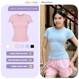 Áo thun nữ Normie Top Choobe dáng ôm eo cổ tròn cao basic cotton năng co giãn tốt 4 chiều A138