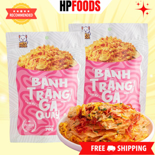 Combo 2 gói Bánh tráng Gà Quay túi zip 90g-đồ ăn vặt bánh tráng trộn cuộn vị gà khô thơm ngon
