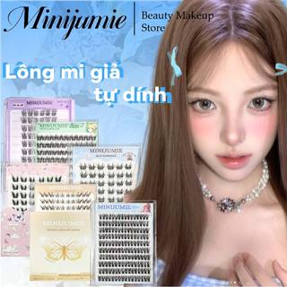  Minijumie 10 hàng Lông mi giả tự dính không cần keo dán dành cho người mới bắt đầu 120 cụm 10-13mm 