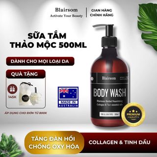  Sữa Tắm Collagen Thảo Mộc Blairsom Úc Dưỡng Ẩm Dịu Nhẹ lưu hương thơm lâu không paraben  500ml  