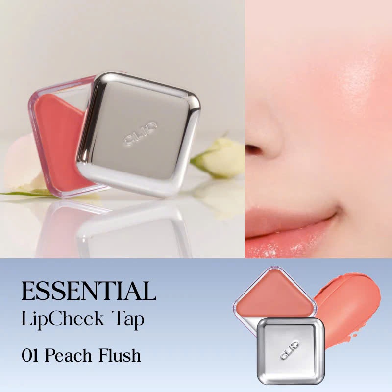 Má Hồng Kem Clio Kiêm Son Môi Clio Essential LipCheek Tap 4.5g Căng Bóng  01 PEACH FLUSH Bản Thường 