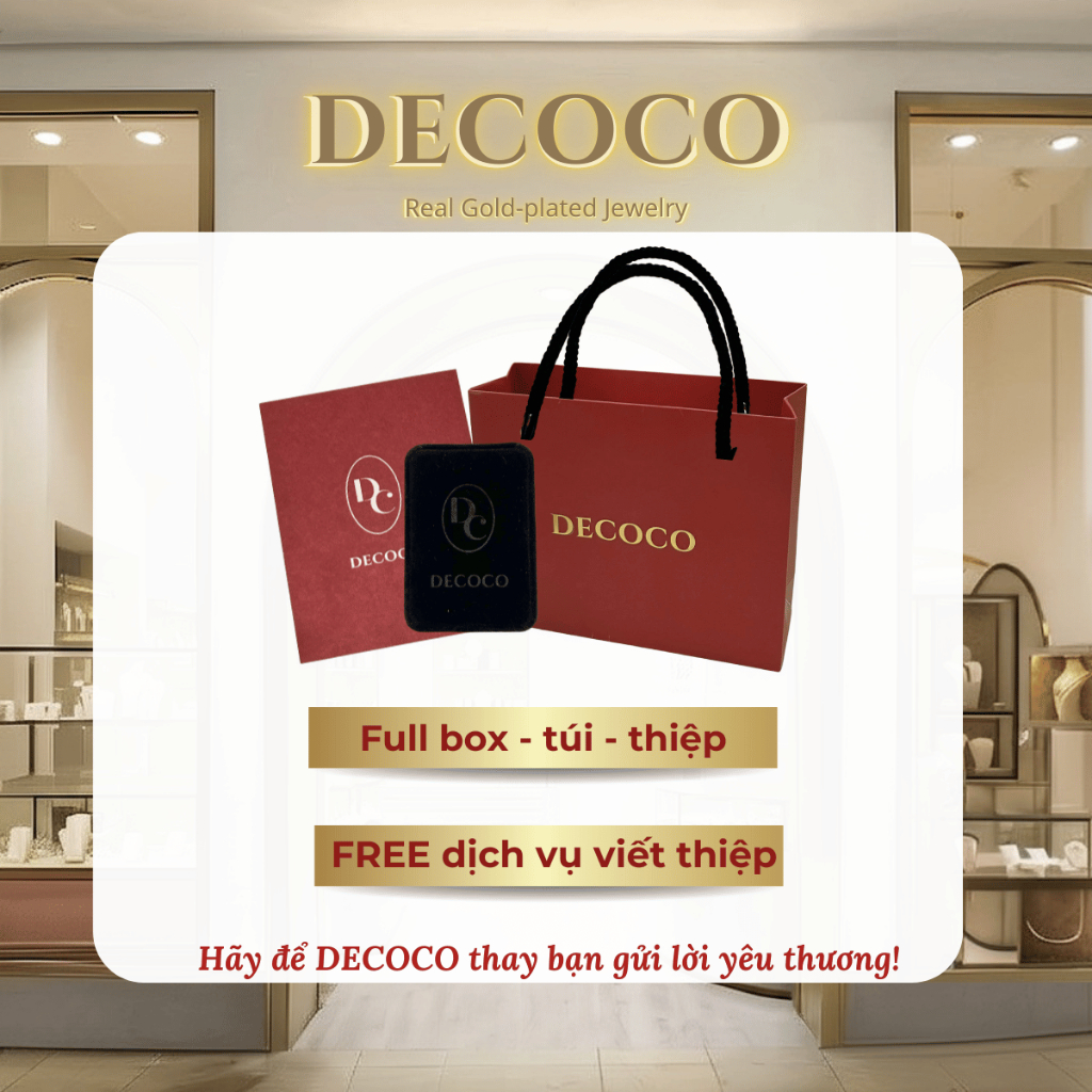 Bộ trang sức vòng cổ và nhẫn nữ DECOCO ACC Embrace titan đính đá (kèm Túi giấy + Hộp + Thiệp) | BigBuy360 - bigbuy360.vn