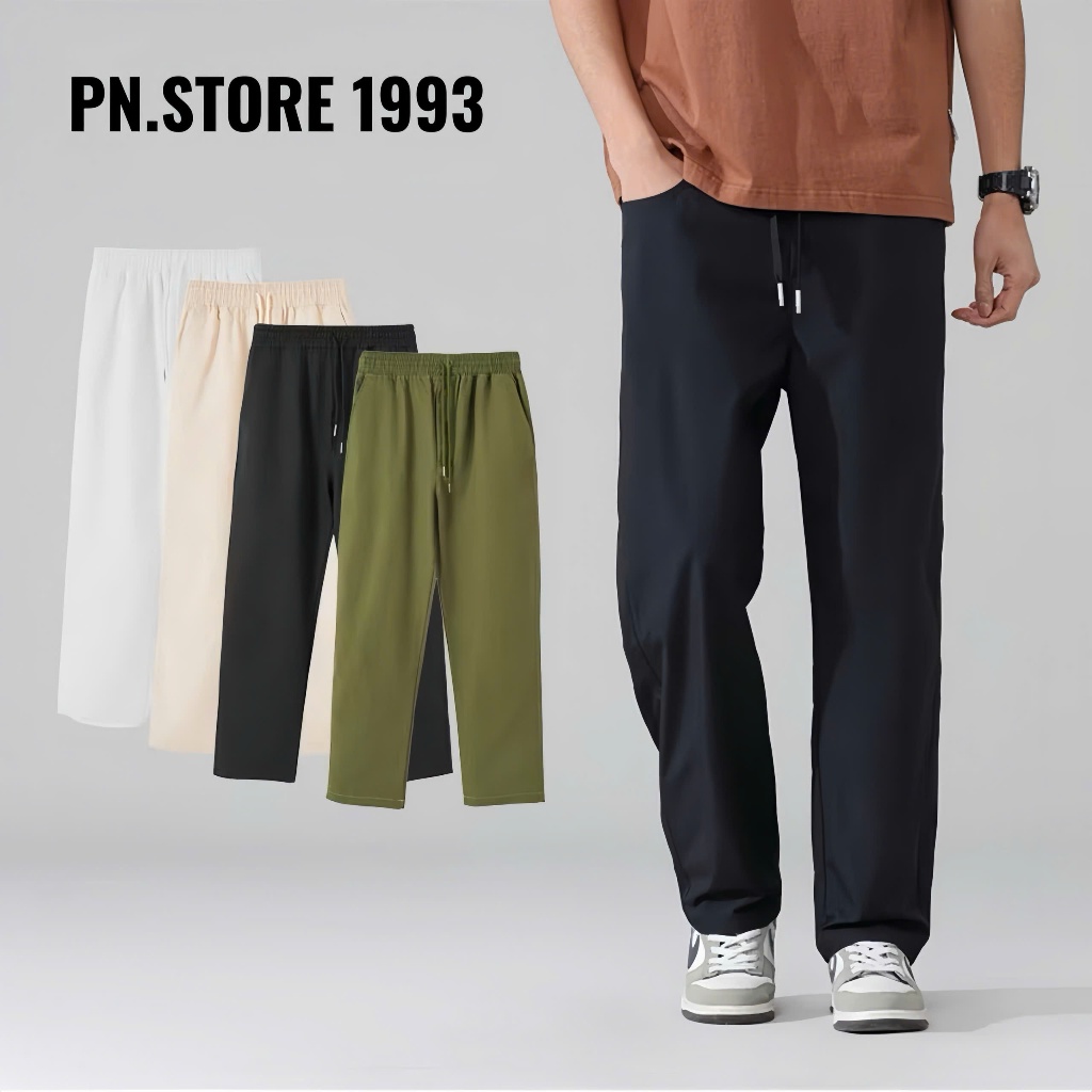 Quần Dài Kaki Dáng Baggy Ống Suông Cạp Chun Unisex Nam Nữ PN.STORE1993