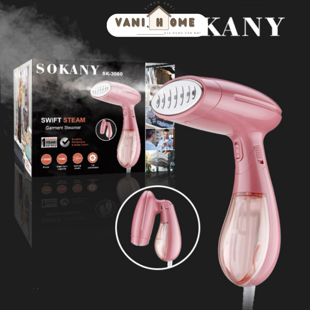 Bàn Ủi Hơi Nước Cầm Tay Sokany Chính Hãng - Bàn Là Hơi Nước Gấp Gọn Du Lịch Tiện Lợi Sokany 3060 / Kw - 001