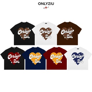 Áo Thun Boxy Local Brand ONLYZIU Form Rộng 250gsm " HEART Trái Tim " Cotton Tay Ngắn Áo Phông Kiểu Đẹp Unisex Nam Nữ