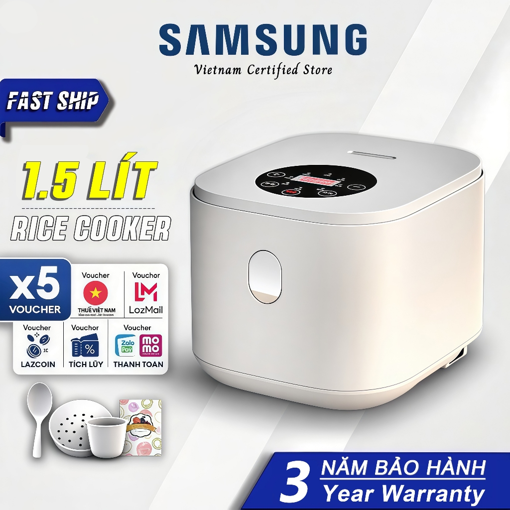 【Bảo hành 3 năm miễn phí】Nồi cơm điện 1.5 Lít CRA-5631Nồi cơm điện tử