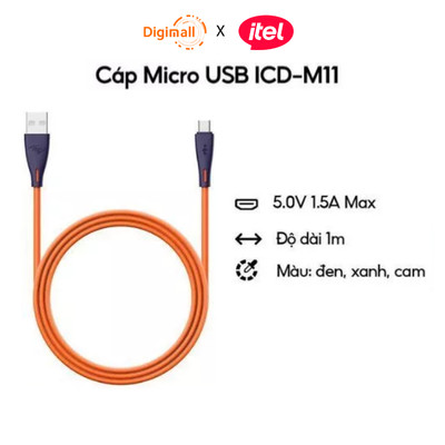 Dây cáp sạc Itel ICD-M11 1M Data | Micro USB Cable | Hàng Chính Hãng